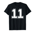 Number 11 Baseball Football Soccer T-Shirt - Custom Art Print for Adults - T-Shirt, Sweatshirt, Hoodie
