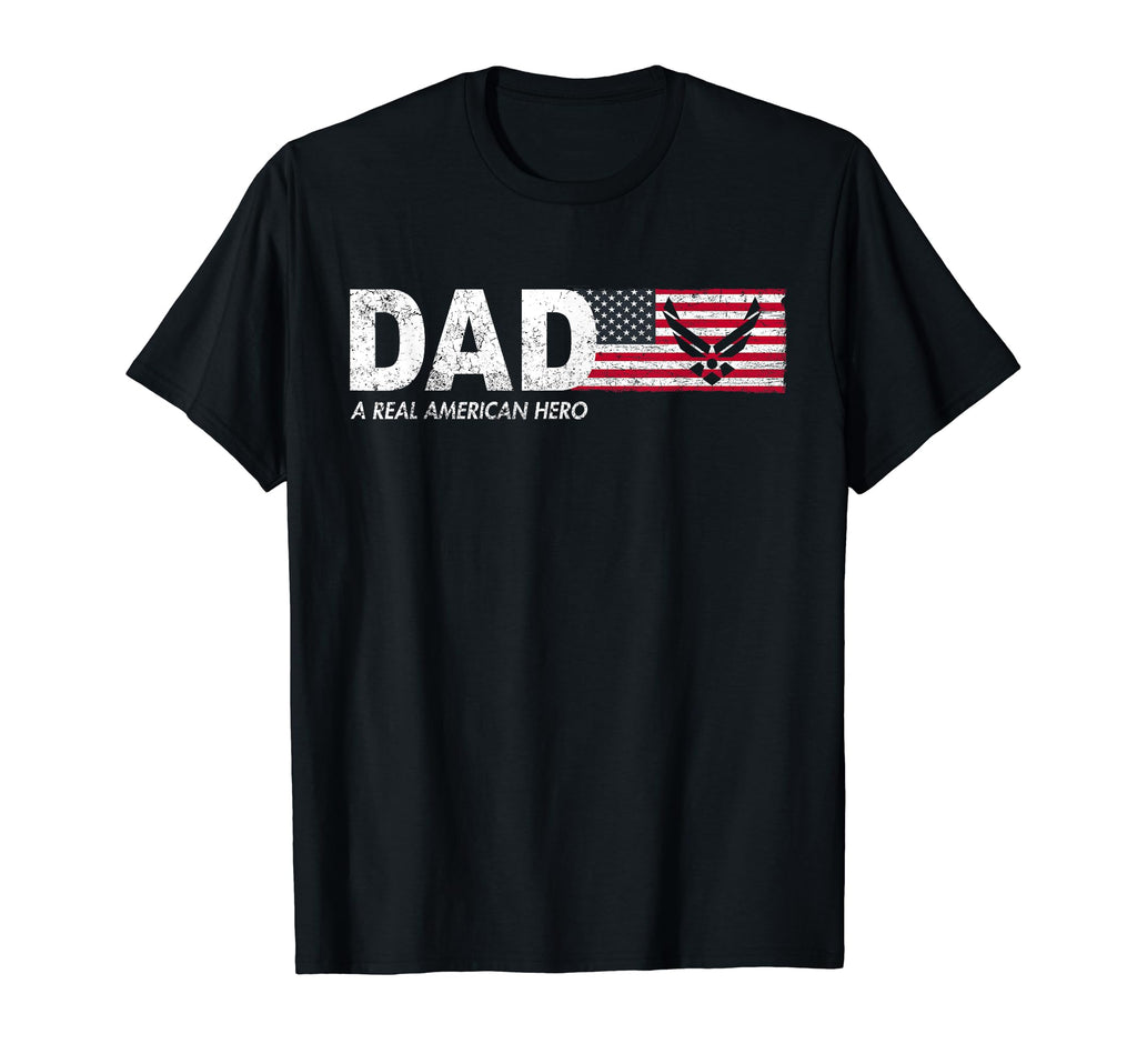Mens Dad Real American Hero Air Force T-Shirt - Minimalist Print Men Women - T-Shirt, Sweatshirt, Hoodie