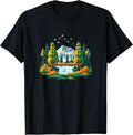 Nature Camping Landscape Pixel Art - Adult & Kids T-Shirts, Sweatshirts & Hoodies apparel design preview 1