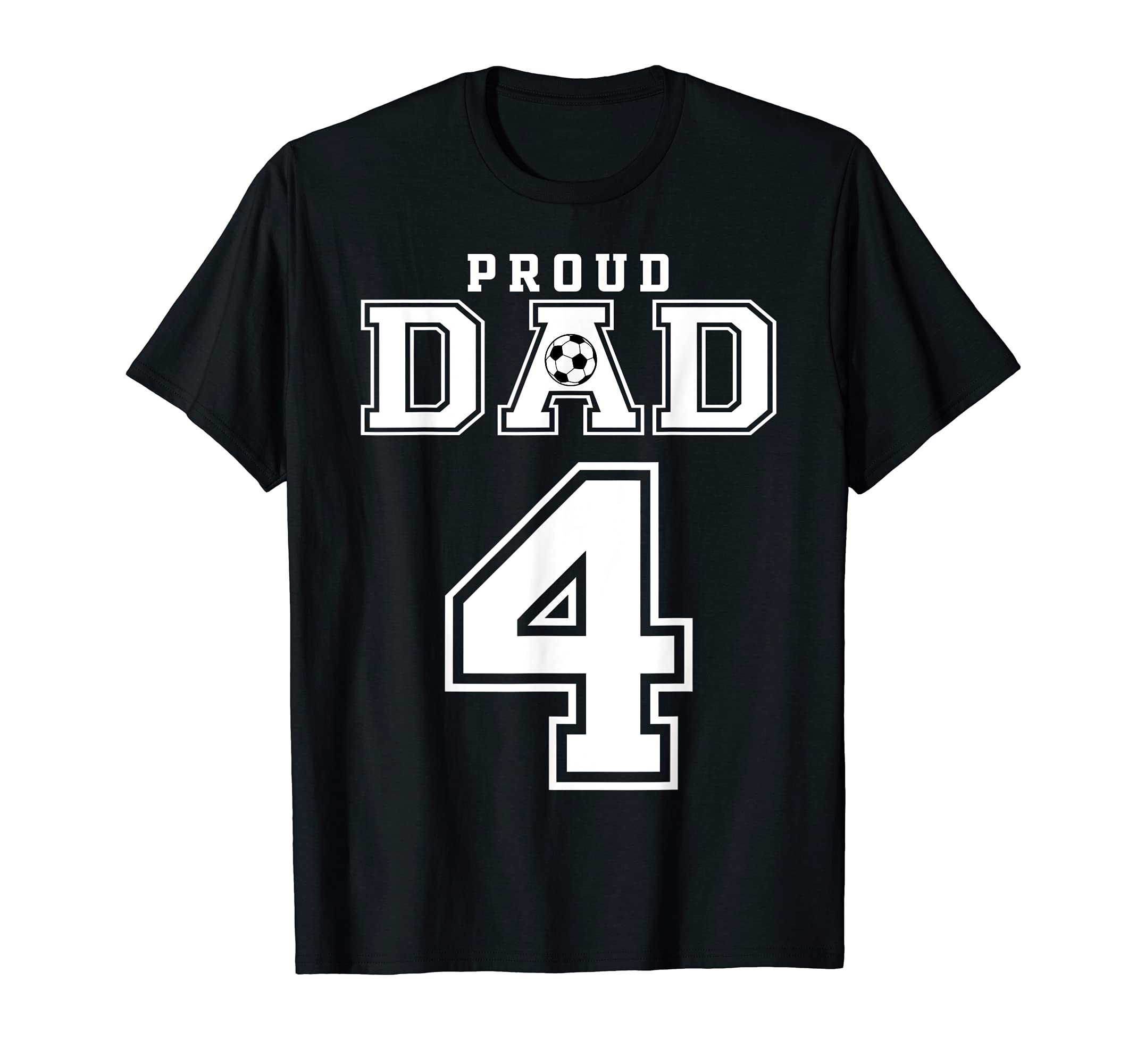 Number 4 Custom Proud Soccer Futbol T-Shirt - Unique Graphic for Adults - T-Shirt, Sweatshirt, Hoodie
