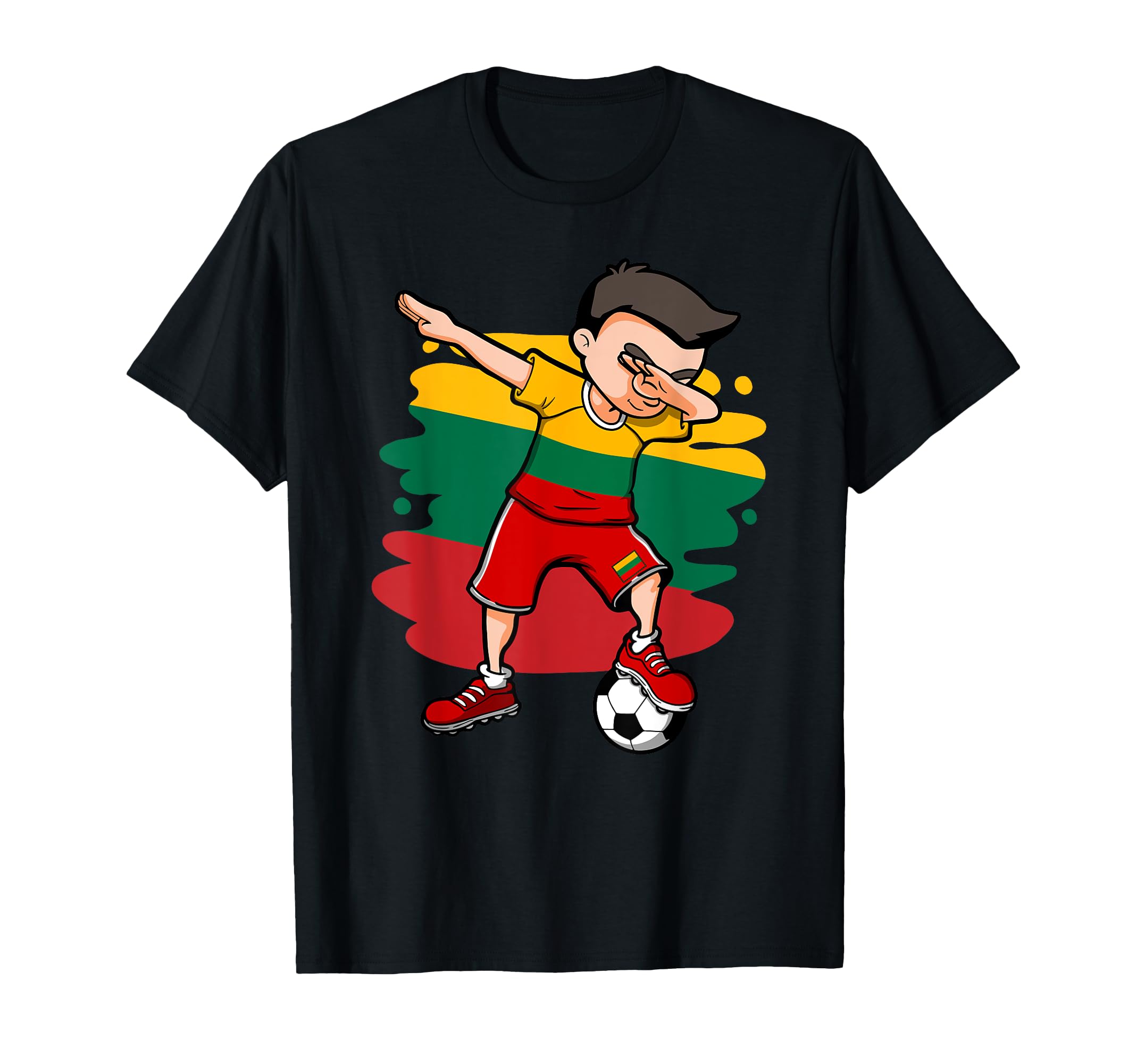 Dabbing Soccer Lithuania Jersey T-Shirt - Fun Novelty Design Men Women - T-Shirt, Sweatshirt, Hoodie