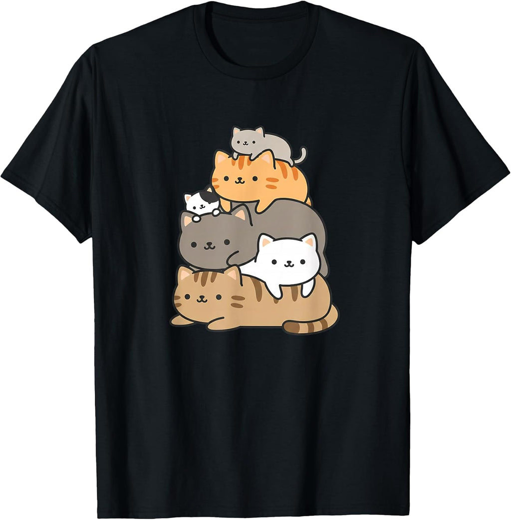 Cat Stacked Kawaii Cute Cats for Lover - Adult & Kids T-Shirts, Sweatshirts & Hoodies apparel design preview 1