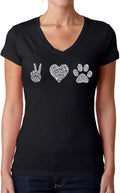 Peace Love Dogs Women's Word Art V-Neck - Adult & Kids T-Shirts, Sweatshirts & Hoodies apparel design preview 1