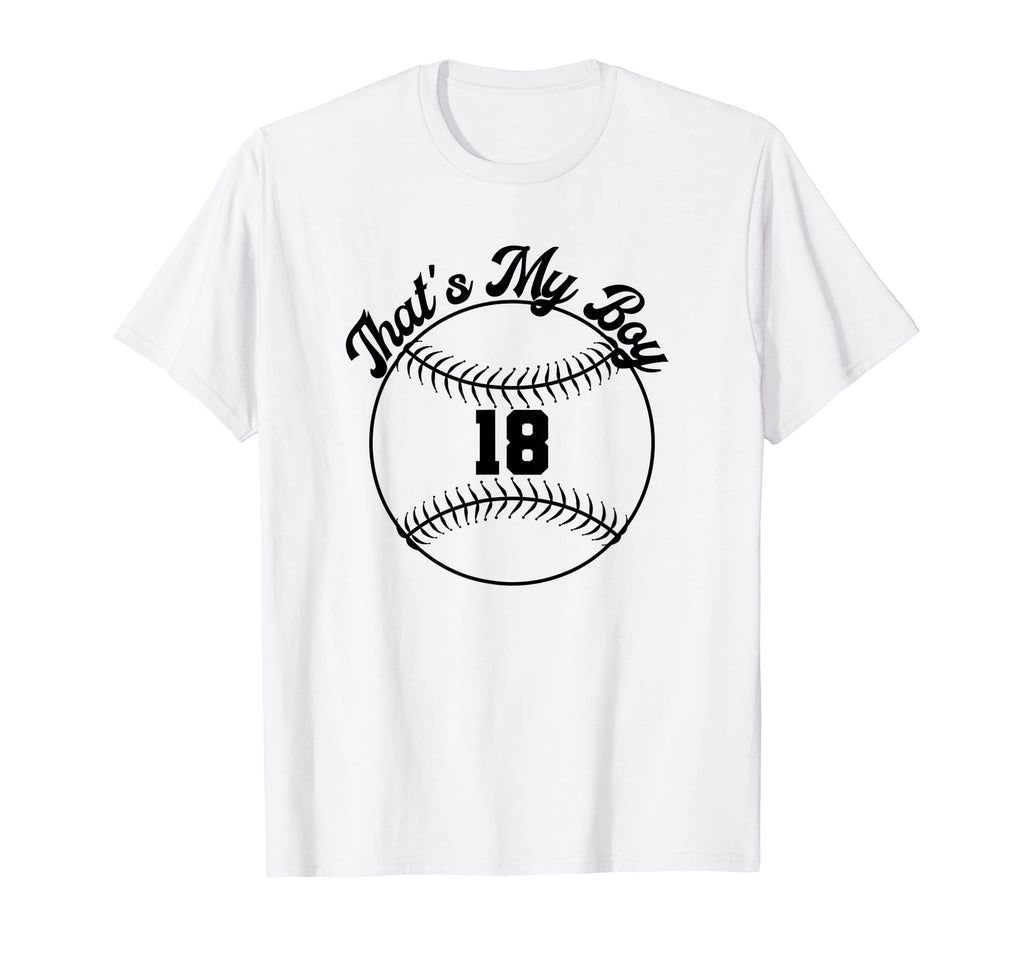 Thats My Baseball Number 18 T-Shirt - Minimalist Print Unisex - T-Shirt, Sweatshirt, Hoodie