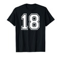 18 Number Eighteen Team Sports Matching T-Shirt - Trendy Graphic Unisex - T-Shirt, Sweatshirt, Hoodie