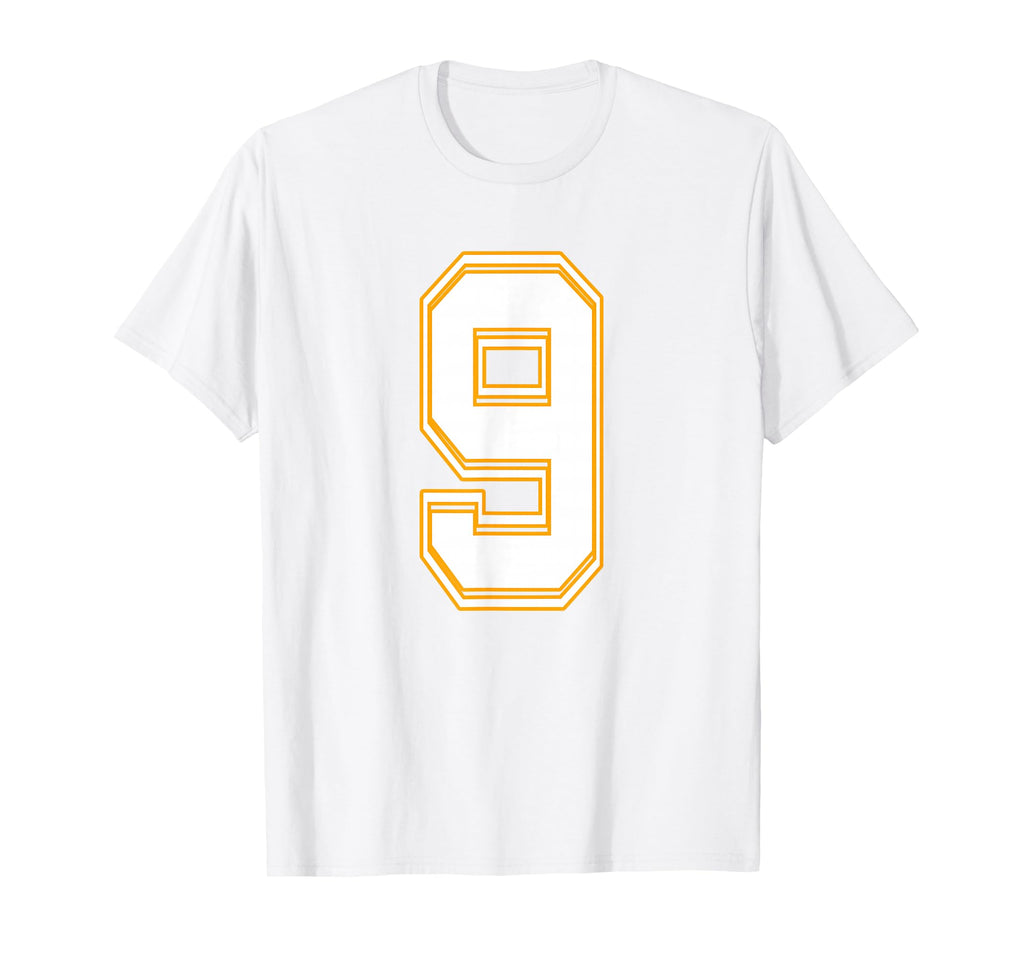Number 9 Red Yellow White Football T-Shirt - Aesthetic Graphic for Adults - T-Shirt, Sweatshirt, Hoodie