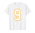 Number 9 Red Yellow White Football T-Shirt - Aesthetic Graphic for Adults - T-Shirt, Sweatshirt, Hoodie