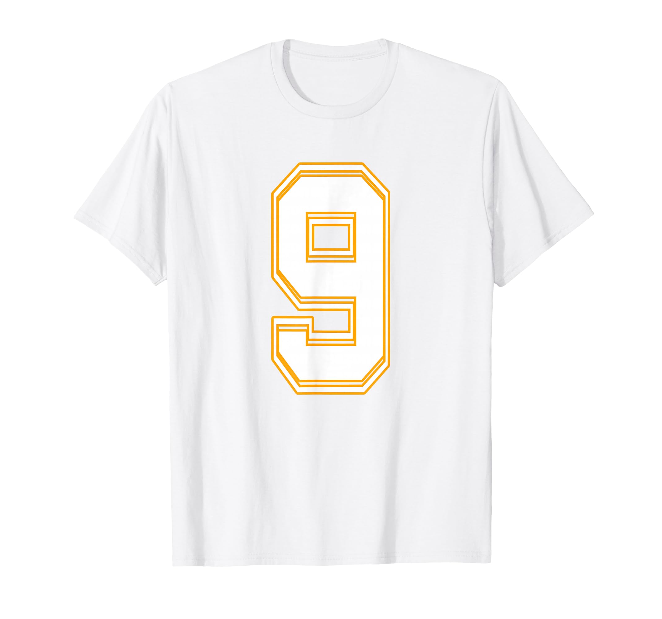 Number 9 Red Yellow White Football T-Shirt - Aesthetic Graphic for Adults - T-Shirt, Sweatshirt, Hoodie