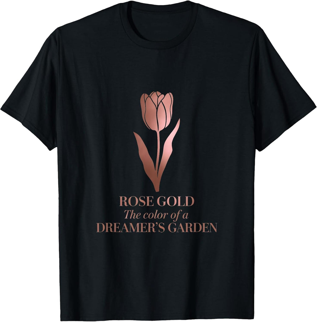 Minimalist Floral Rose-Gold Dreamer's Garden Tulip - Adult & Kids T-Shirts, Sweatshirts & Hoodies apparel design preview 1