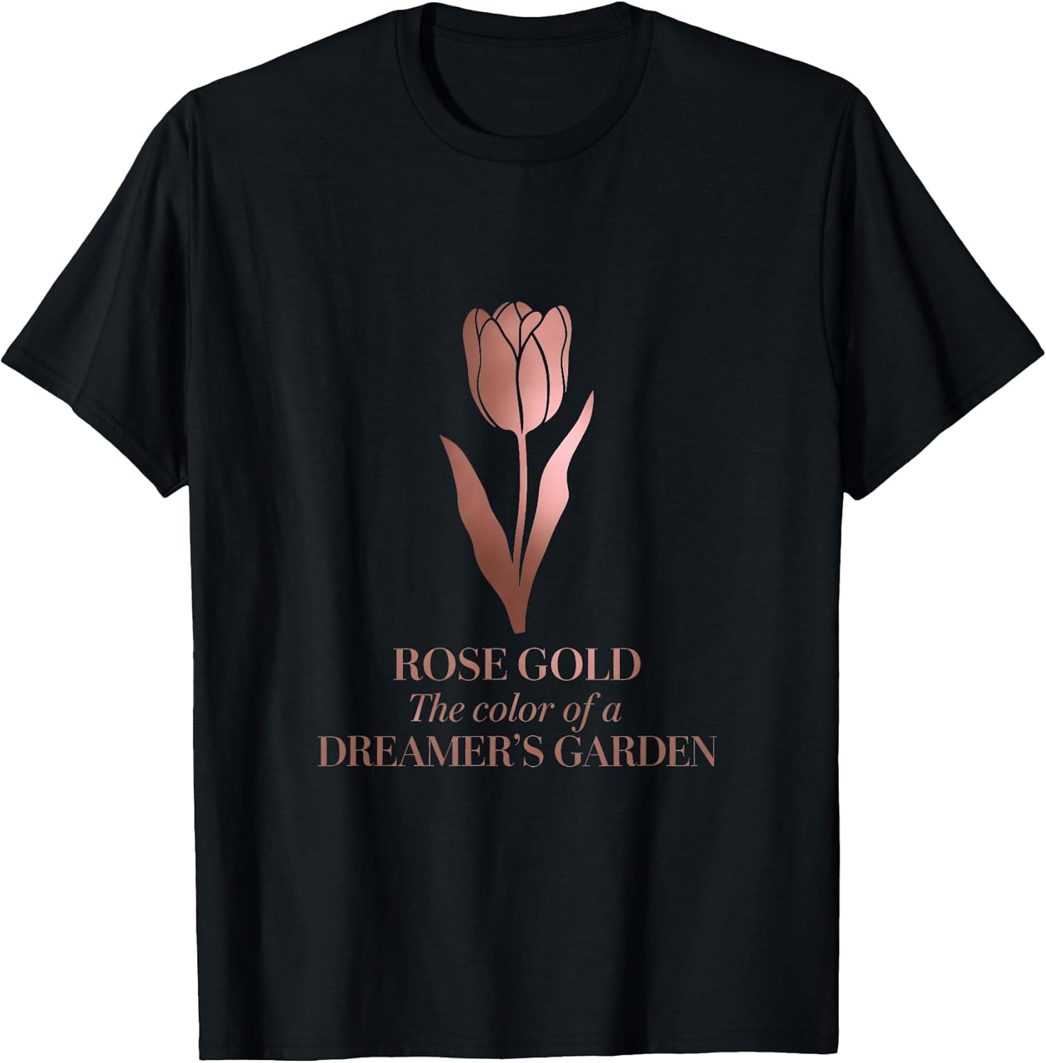 Minimalist Floral Rose-Gold Dreamer's Garden Tulip - Adult & Kids T-Shirts, Sweatshirts & Hoodies apparel design preview 1