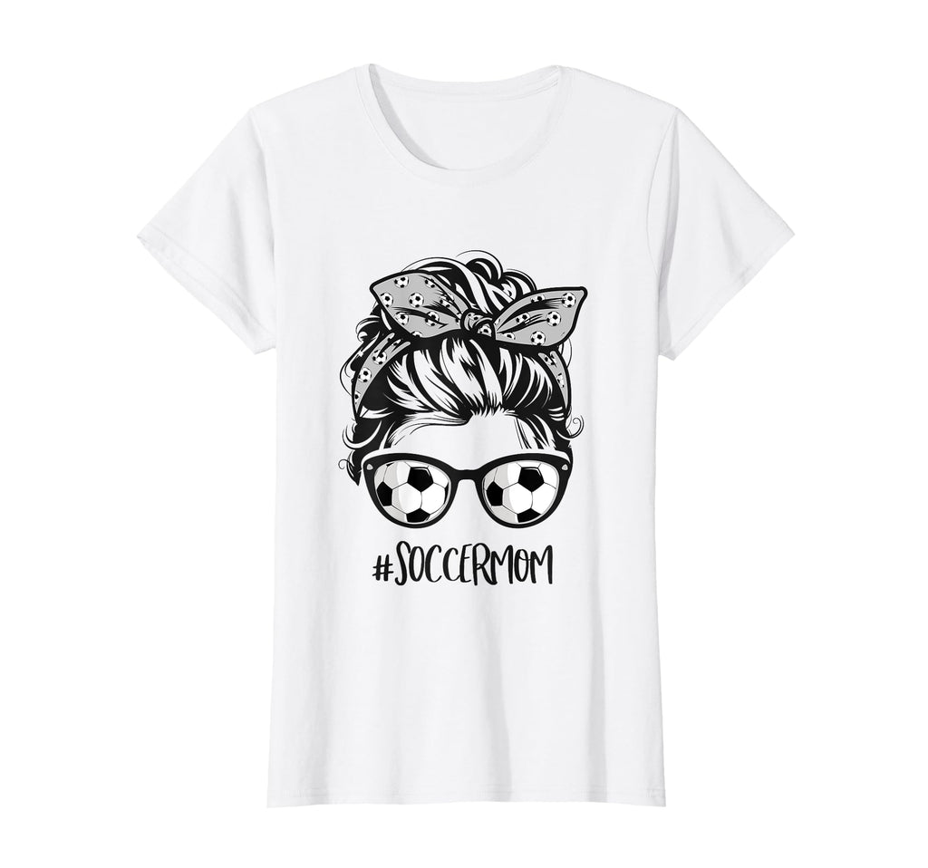Soccer Mom Soccer Mothers Day Messy Bun T-Shirt - Graphic Print for Adults - T-Shirt, Sweatshirt, Hoodie