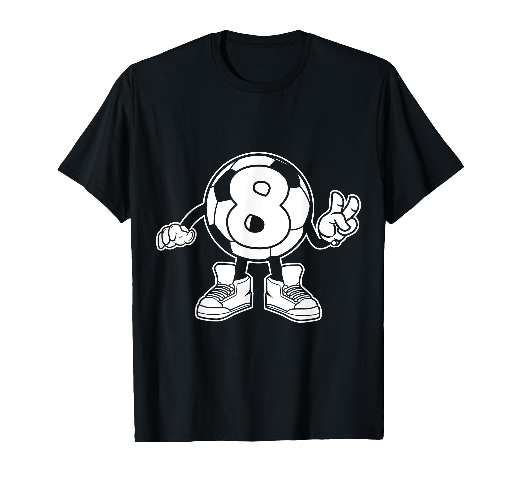 Number 8 Soccer 8Th Birthday T-Shirt - Custom Art Print for Adults - T-Shirt, Sweatshirt, Hoodie