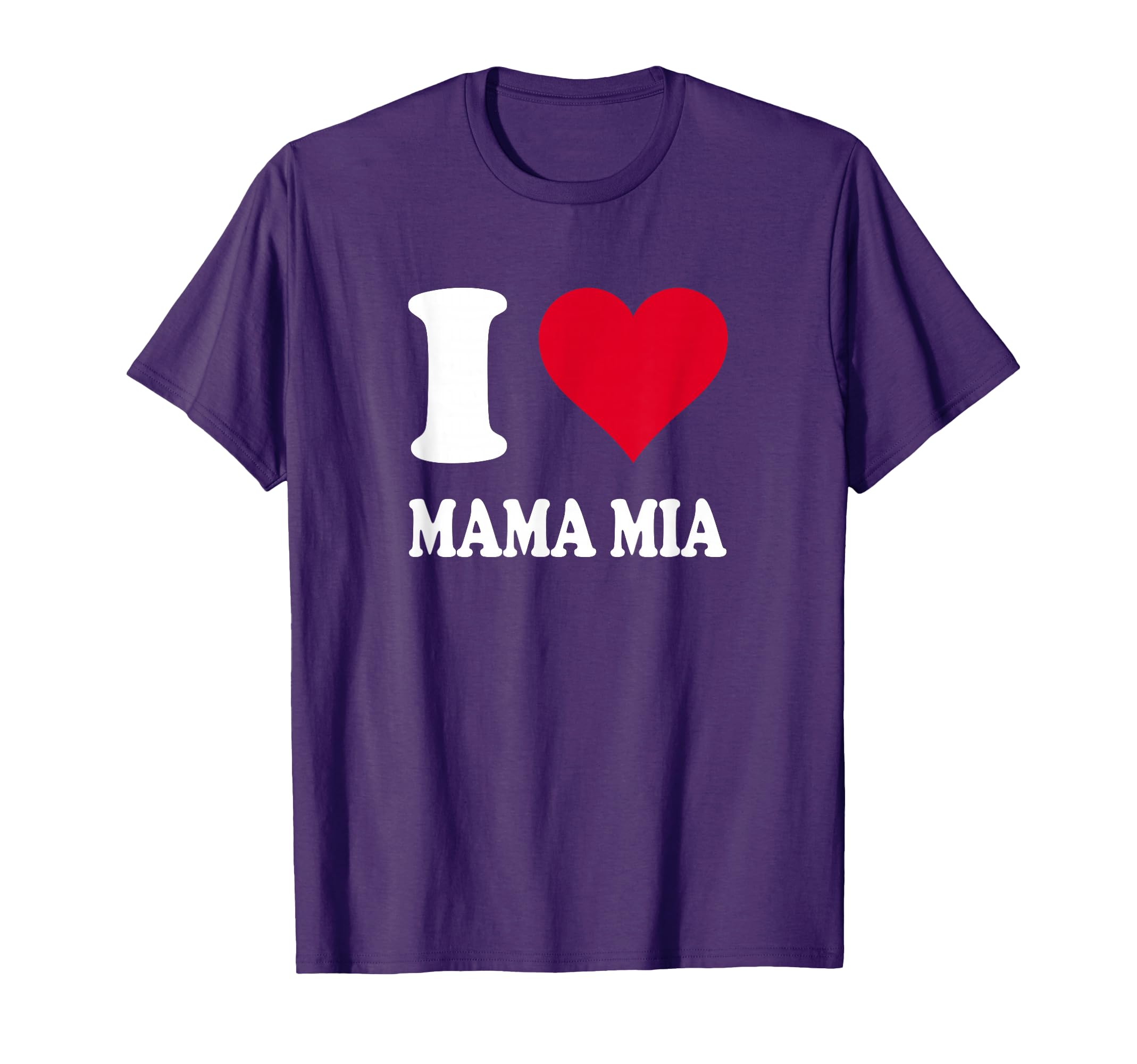 Red Heart Motif I Love Mama Mia T-Shirt - Minimalist Print for Adults - T-Shirt, Sweatshirt, Hoodie