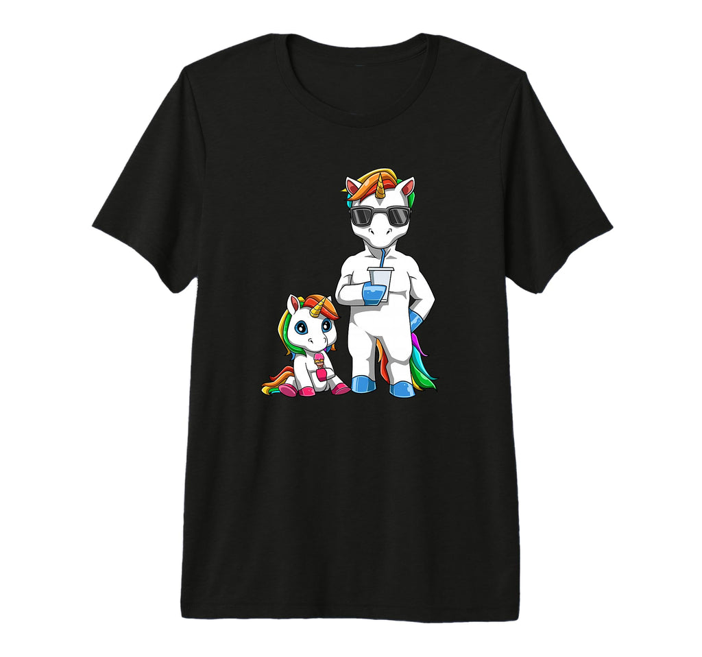 Dad And Daughter Unicorn Tri Blend T-Shirt - Unique Graphic Unisex - T-Shirt, Sweatshirt, Hoodie