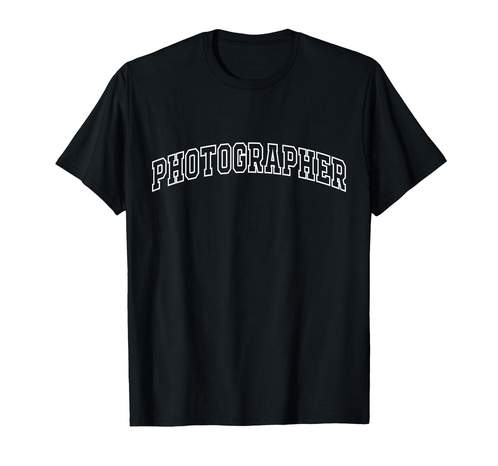 Photographer Athletic Lettering T-Shirt - Graphic Print for Adults - T-Shirt, Sweatshirt, Hoodie