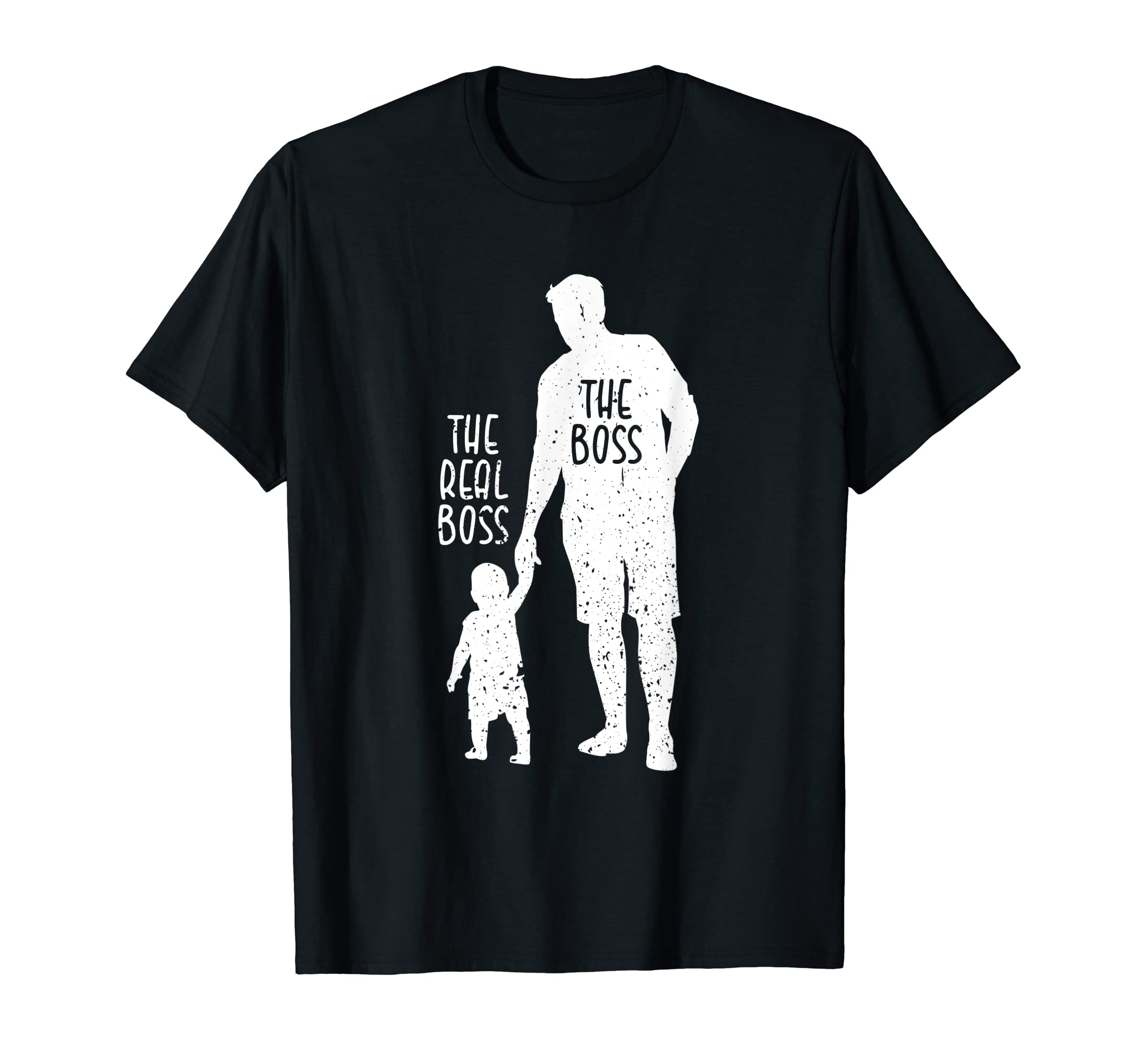 Boss Real Boss Father Son Daughter T-Shirt - Minimalist Print Men Women - T-Shirt, Sweatshirt, Hoodie