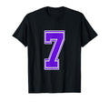 Purple Number 7 Football Baseball T-Shirt - Streetwear Style Men Women - T-Shirt, Sweatshirt, Hoodie