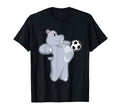 Hippo Soccer Player Soccer Sports T-Shirt - Custom Art Print Men Women - T-Shirt, Sweatshirt, Hoodie