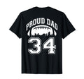 Custom Proud Football Dad Number 34 T-Shirt - Unique Graphic for Adults - T-Shirt, Sweatshirt, Hoodie