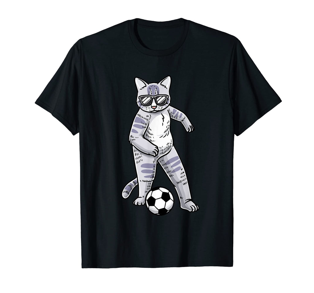 Funny Cat Lover Play Soccer Player Pet T-Shirt - Novelty Apparel Men Women - T-Shirt, Sweatshirt, Hoodie
