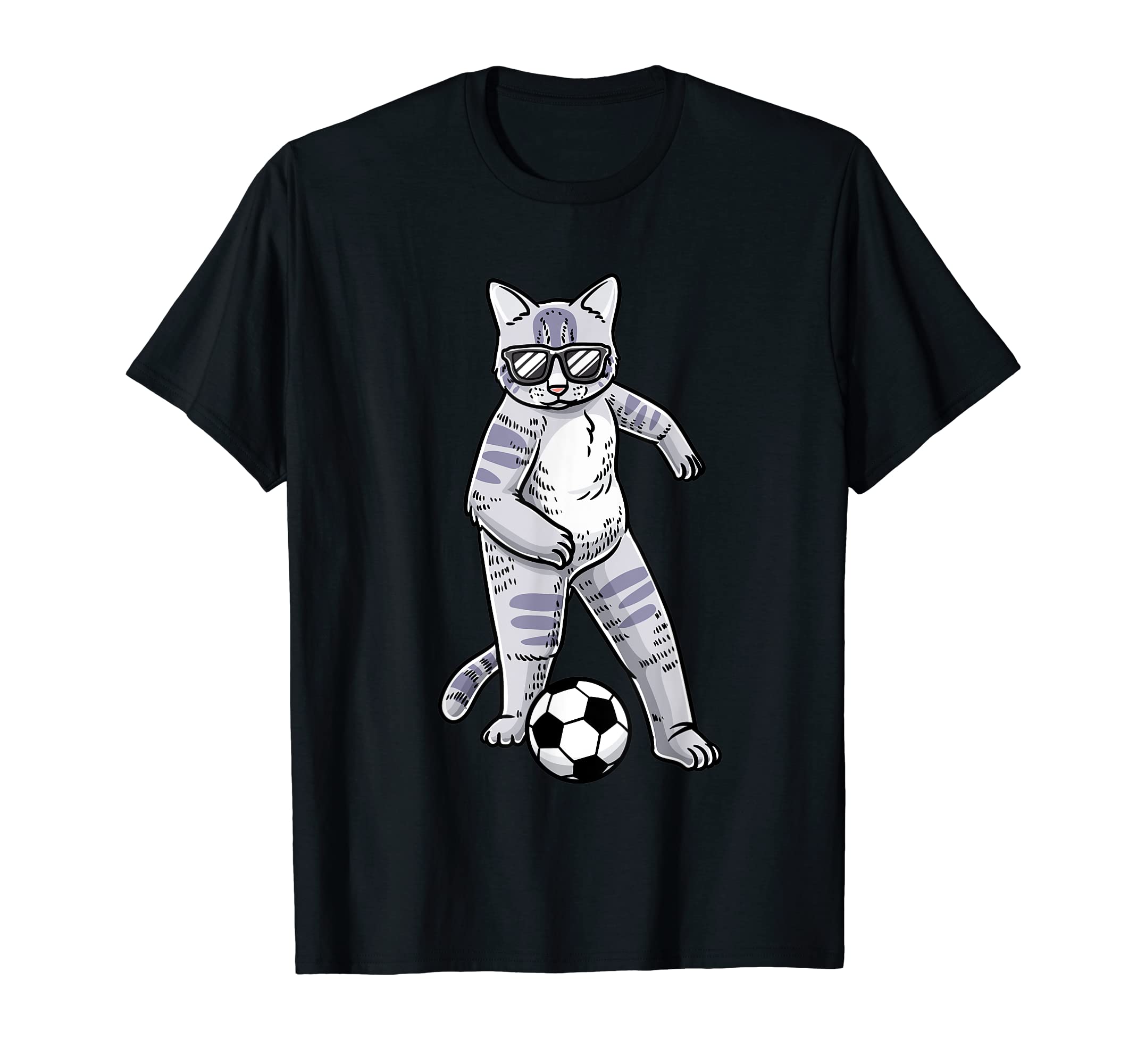 Funny Cat Lover Play Soccer Player Pet T-Shirt - Novelty Apparel Men Women - T-Shirt, Sweatshirt, Hoodie