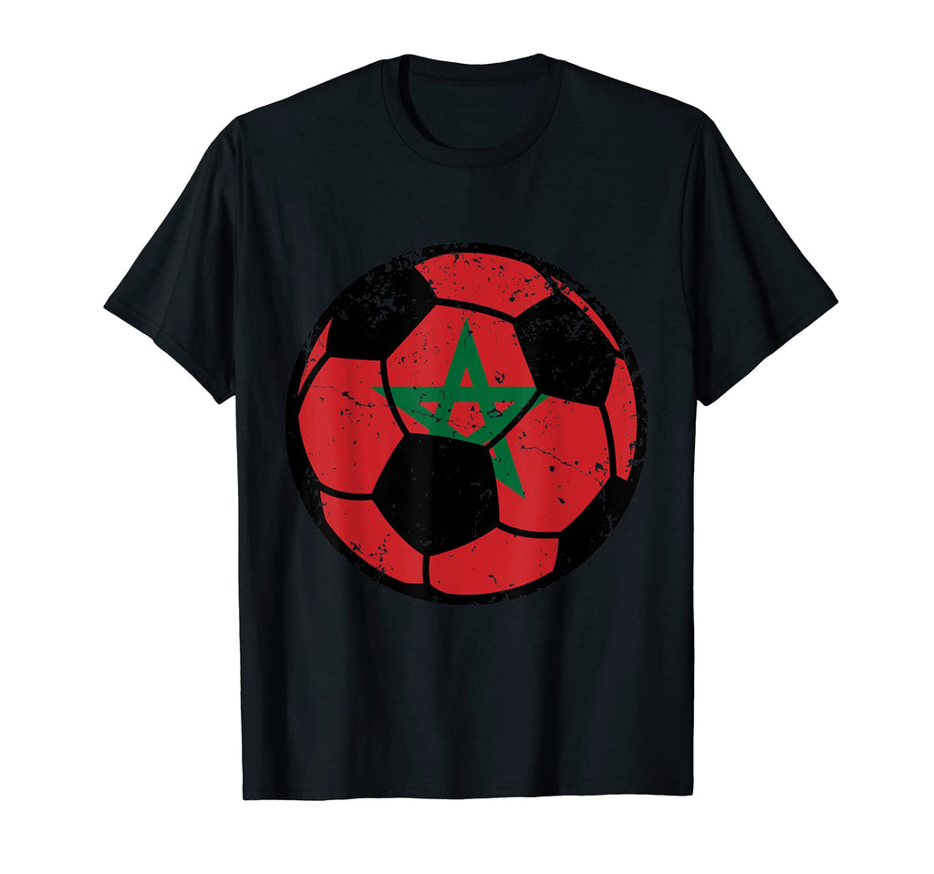 Morocco Flag Soccer Fans Football T-Shirt - Fun Novelty Design Men Women - T-Shirt, Sweatshirt, Hoodie