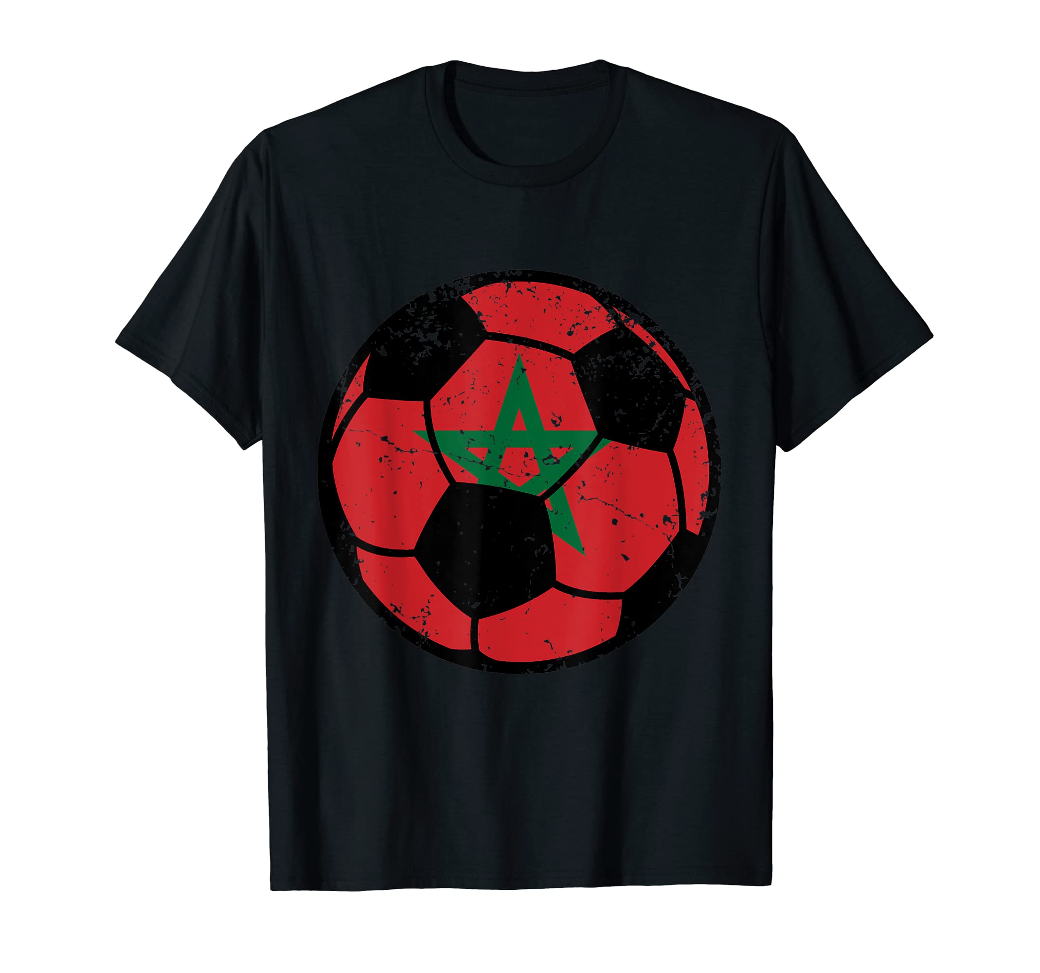 Morocco Flag Soccer Fans Football T-Shirt - Fun Novelty Design Men Women - T-Shirt, Sweatshirt, Hoodie