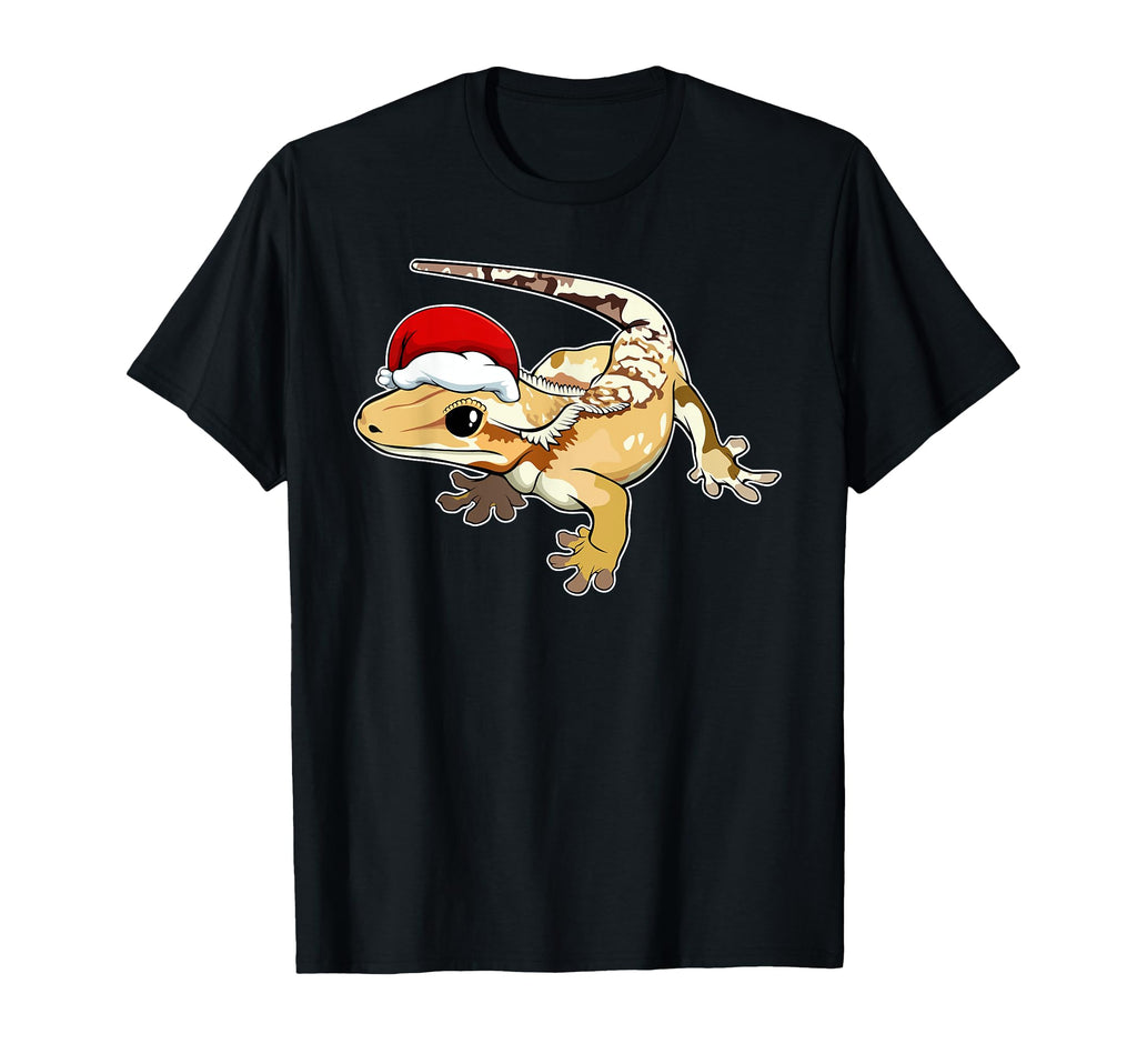 Crested Gecko Santa Hat Pajama T-Shirt - Aesthetic Graphic for Adults - T-Shirt, Sweatshirt, Hoodie