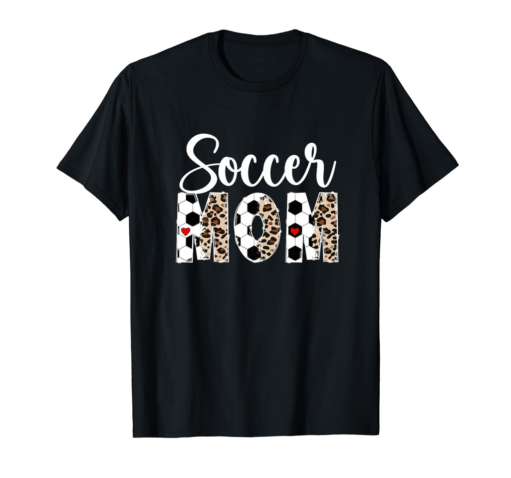 Soccer Mom Leopard Mom Soccer T-Shirt - Fun Novelty Design for Adults - T-Shirt, Sweatshirt, Hoodie