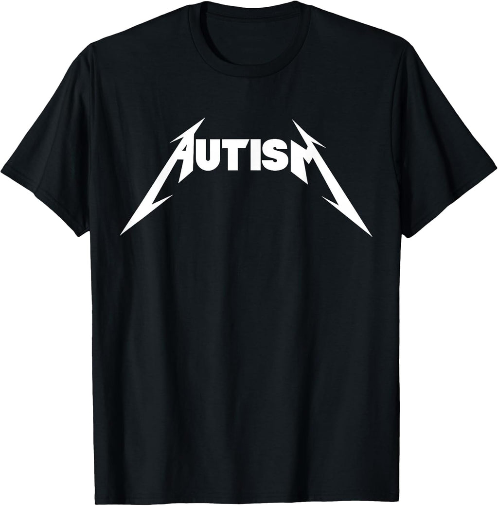 Funny Design Autism Skeleton Meme Metal Rock for Men - Adult & Kids T-Shirts, Sweatshirts & Hoodies apparel design preview 1