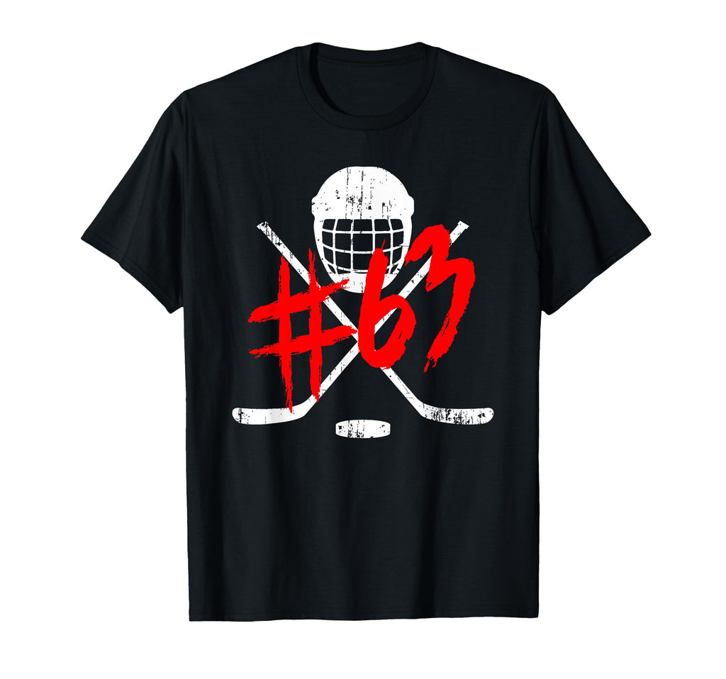Hockey 63 Jersey Number T-Shirt - Custom Art Print Men Women - T-Shirt, Sweatshirt, Hoodie
