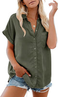 Womens Button Down Casual Cotton Short Sleeve Blouses - Adult & Kids T-Shirts, Sweatshirts & Hoodies apparel design preview 1