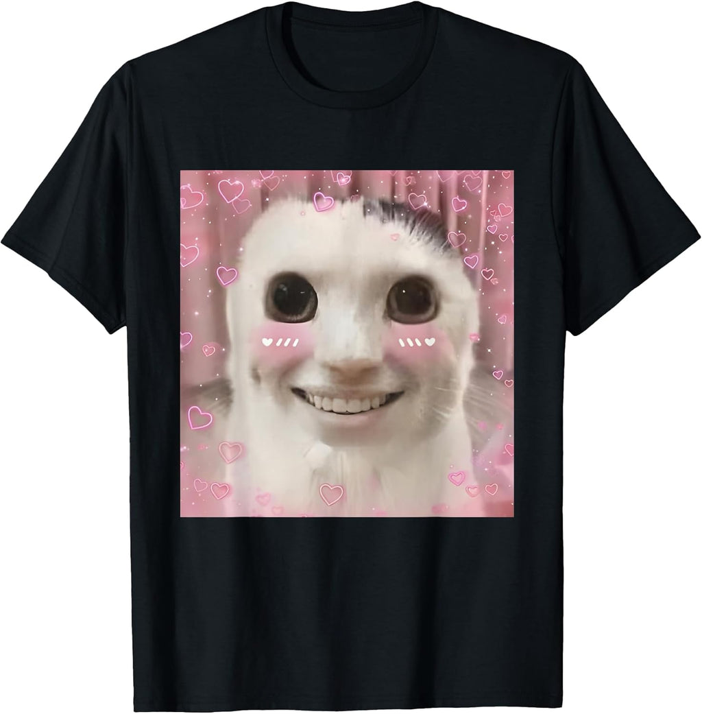 Goofy Ahh Cat Meme Dank Cursed Weirdcore Cringey - Adult & Kids T-Shirts, Sweatshirts & Hoodies apparel design preview 1