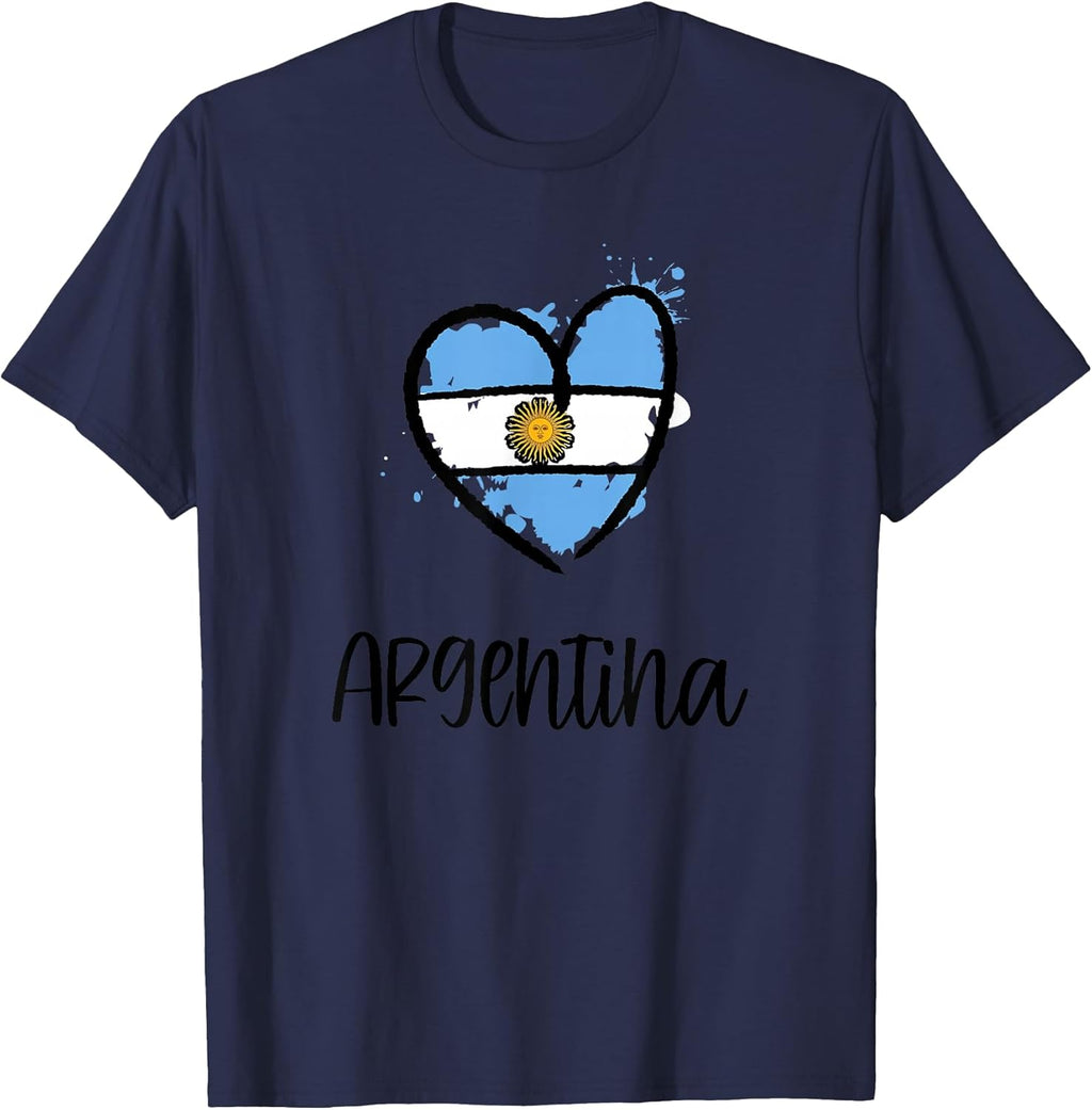Argentina Heart Flag Cool America Spanish Argentinian - Adult & Kids T-Shirts, Sweatshirts & Hoodies apparel design preview 1