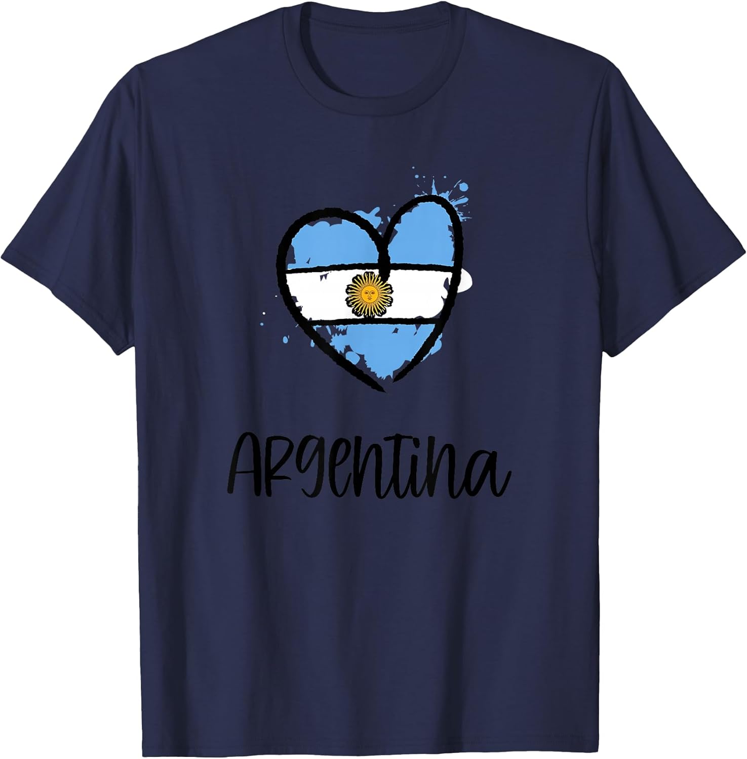 Argentina Heart Flag Cool America Spanish Argentinian - Adult & Kids T-Shirts, Sweatshirts & Hoodies apparel design preview 1