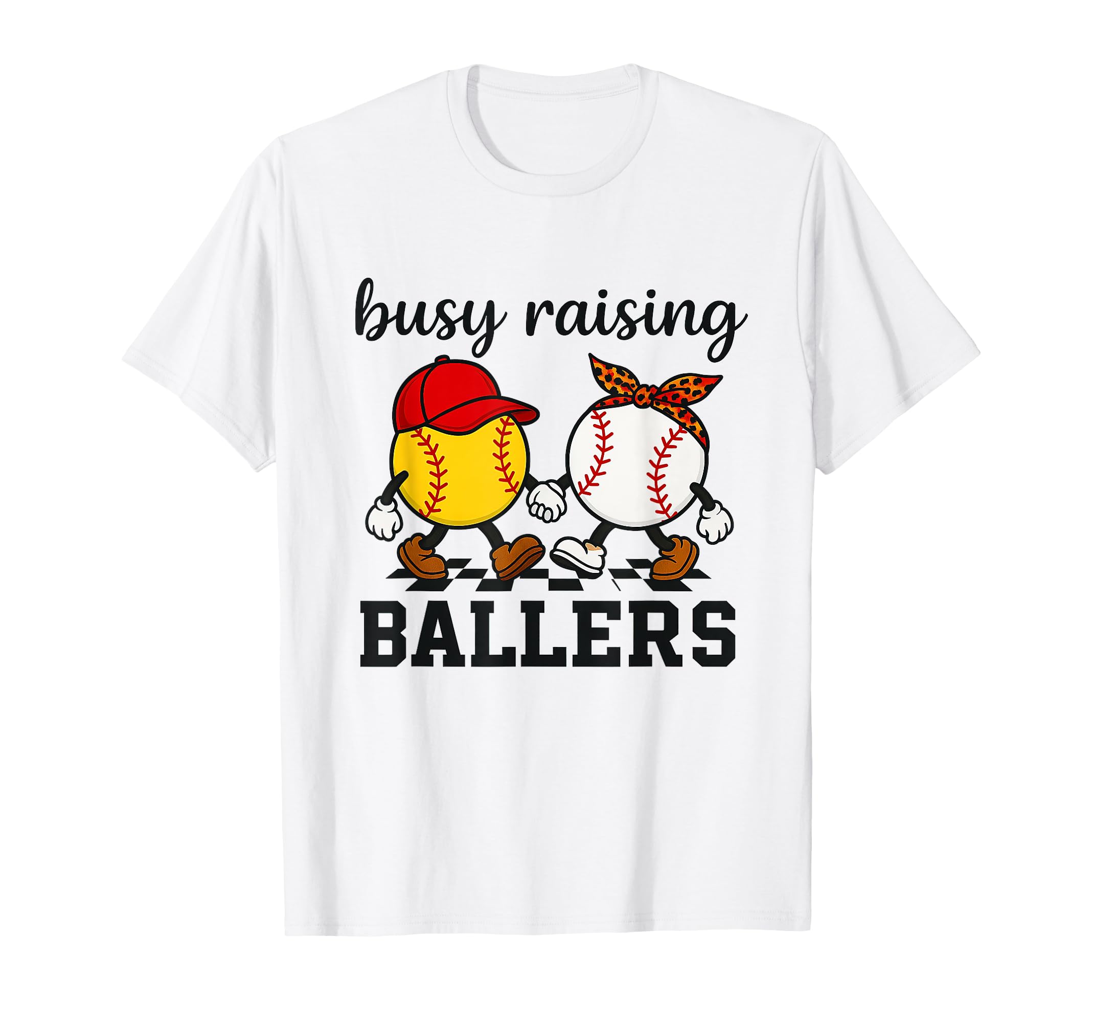 Busy Raising Ballers Softball And T-Shirt - Custom Art Print Unisex - T-Shirt, Sweatshirt, Hoodie