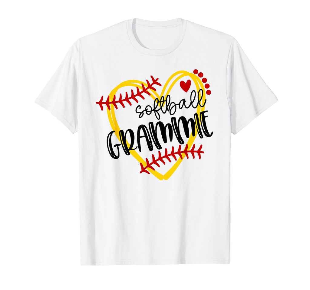 Personalized Softball Heart Grammie T-Shirt - Custom Art Print Unisex - T-Shirt, Sweatshirt, Hoodie