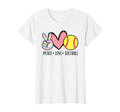 Peace Love Softball Mom Pastel Teen T-Shirt - Aesthetic Graphic for Adults - T-Shirt, Sweatshirt, Hoodie