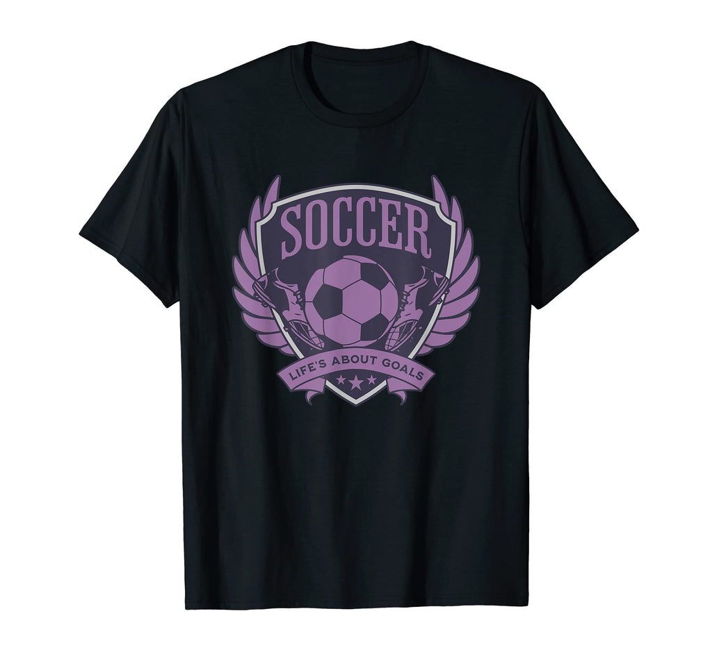 Purple Soccer Emblem Lifes About T-Shirt - Fun Novelty Design for Adults - T-Shirt, Sweatshirt, Hoodie