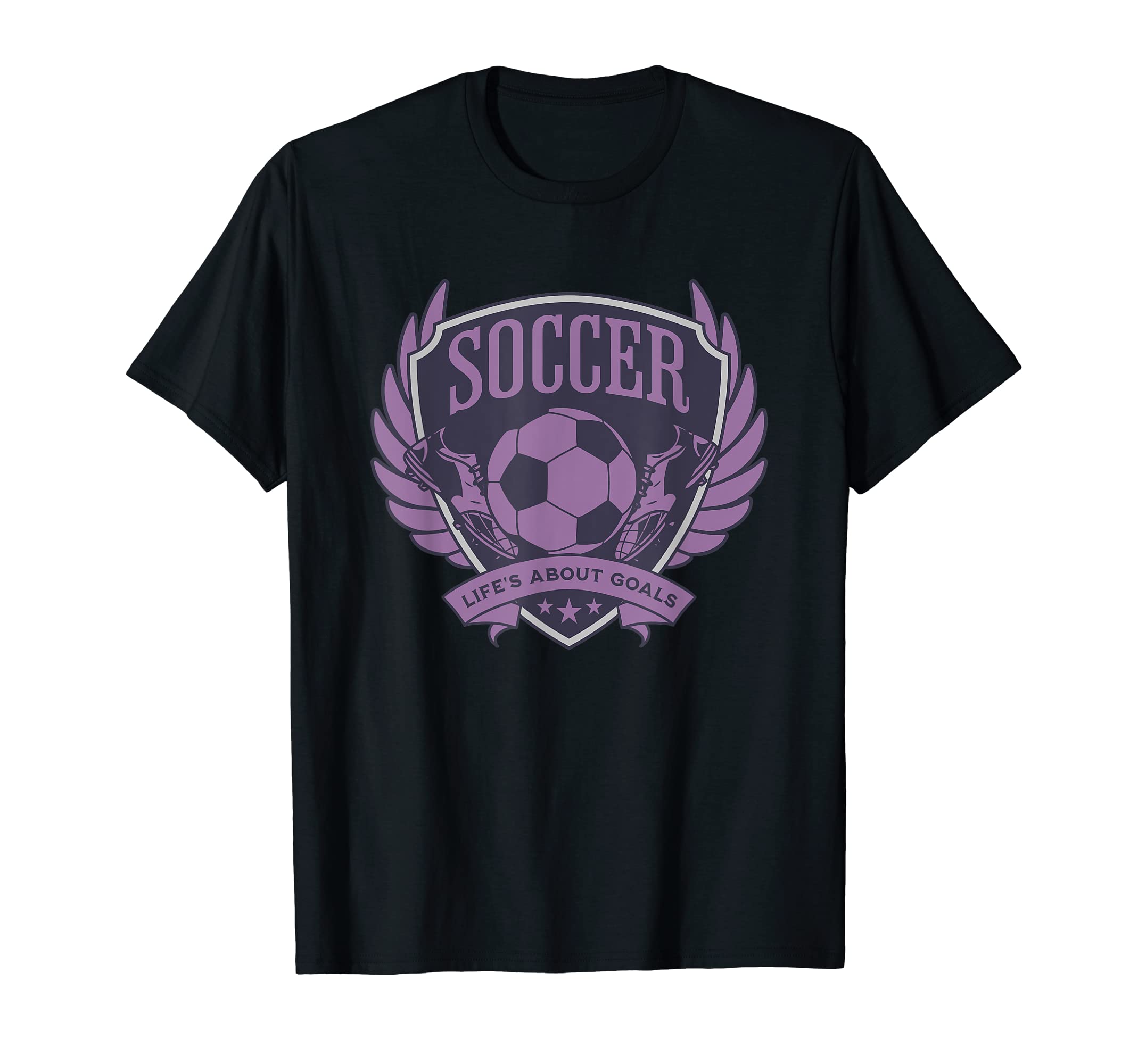 Purple Soccer Emblem Lifes About T-Shirt - Fun Novelty Design for Adults - T-Shirt, Sweatshirt, Hoodie