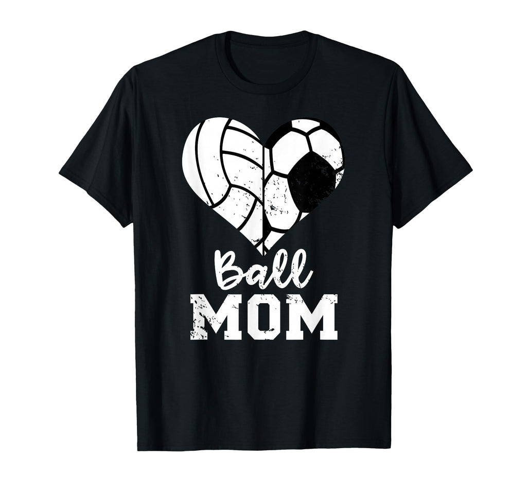 Ball Mom Heart Funny Soccer Volleyball T-Shirt - Streetwear Style Unisex - T-Shirt, Sweatshirt, Hoodie