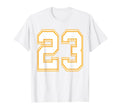 Number 23 Red Yellow White Football T-Shirt - Novelty Apparel Unisex - T-Shirt, Sweatshirt, Hoodie