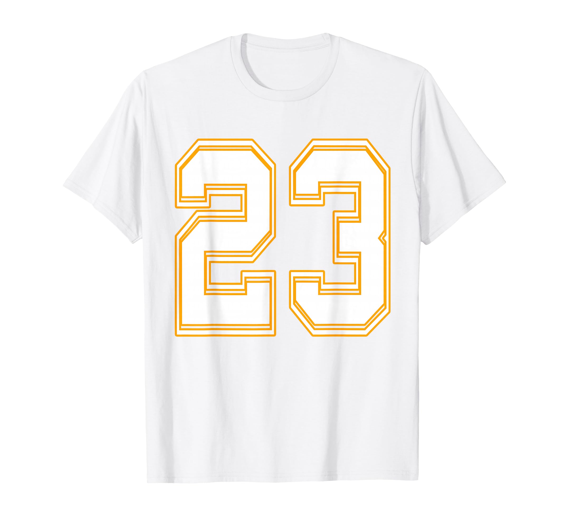 Number 23 Red Yellow White Football T-Shirt - Novelty Apparel Unisex - T-Shirt, Sweatshirt, Hoodie