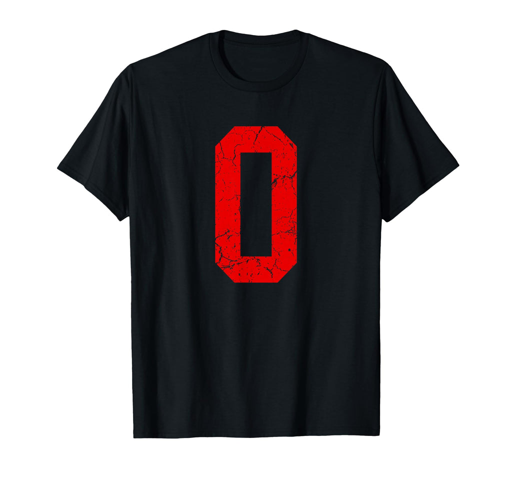 Distressed Red Number 0 Jersey Player T-Shirt - Graphic Print Unisex - T-Shirt, Sweatshirt, Hoodie