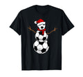 Funny Soccer Balls Santa Snowman T-Shirt - Fun Novelty Design for Adults - T-Shirt, Sweatshirt, Hoodie