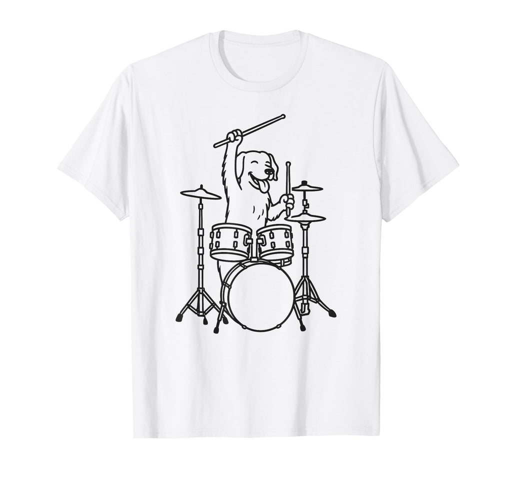 Funny Dog Drummer Drumming Drums T-Shirt - Minimalist Print for Adults - T-Shirt, Sweatshirt, Hoodie