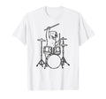Funny Dog Drummer Drumming Drums T-Shirt - Minimalist Print for Adults - T-Shirt, Sweatshirt, Hoodie
