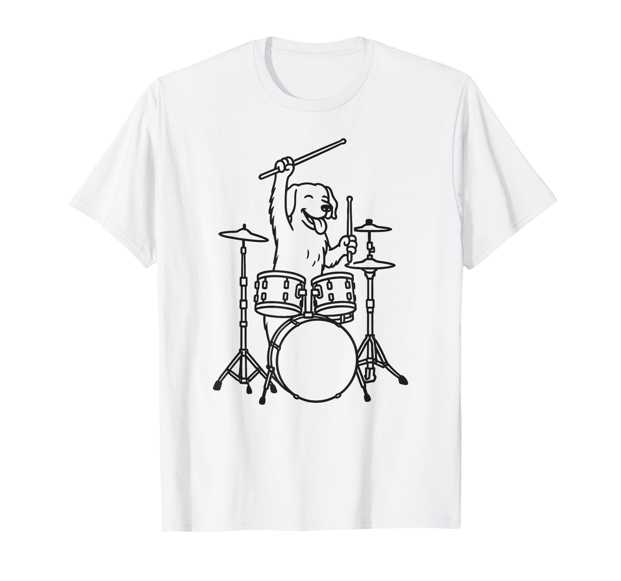 Funny Dog Drummer Drumming Drums T-Shirt - Minimalist Print for Adults - T-Shirt, Sweatshirt, Hoodie