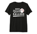 Mens Busy Raising Ballers Baseball Dad T-Shirt - Minimalist Print Unisex - T-Shirt, Sweatshirt, Hoodie