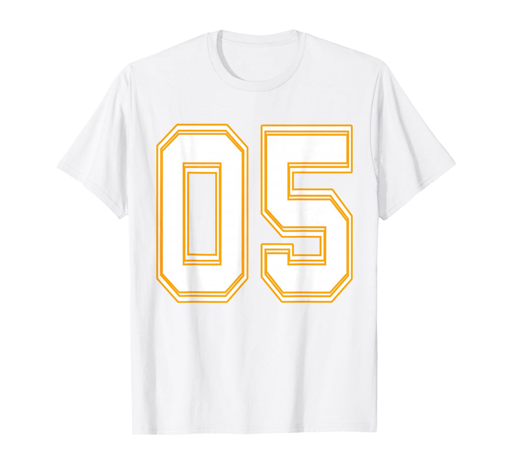 Number 05 Red Yellow White Football T-Shirt - Minimalist Print Men Women - T-Shirt, Sweatshirt, Hoodie